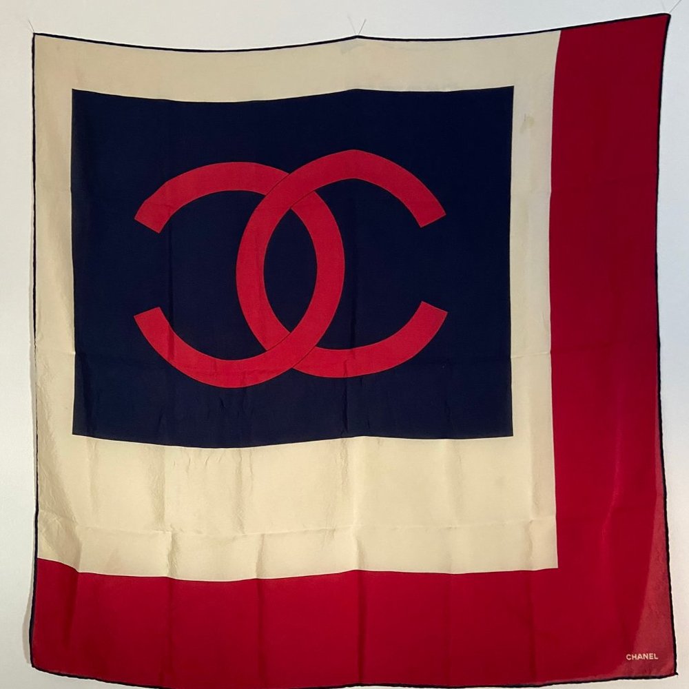 100% silk CHANEL scarf
